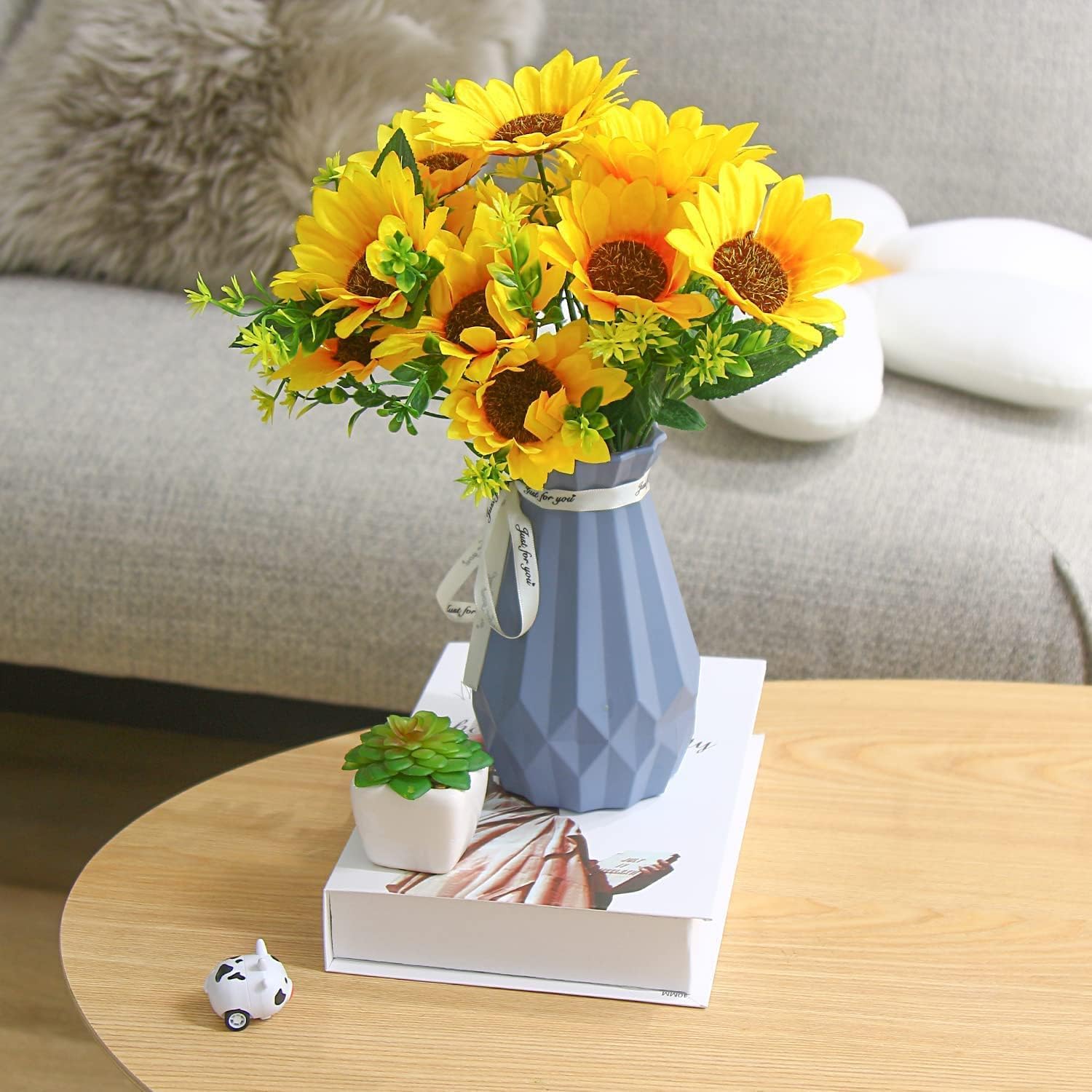 STEFORD Artificial Sunflowers Bouquet 2 Bunches Realistic
