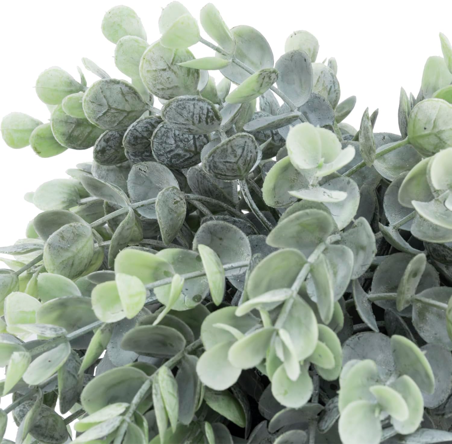 MyGift Artificial Eucalyptus Plant in Modern Gray Concrete Pot with Geometric Design