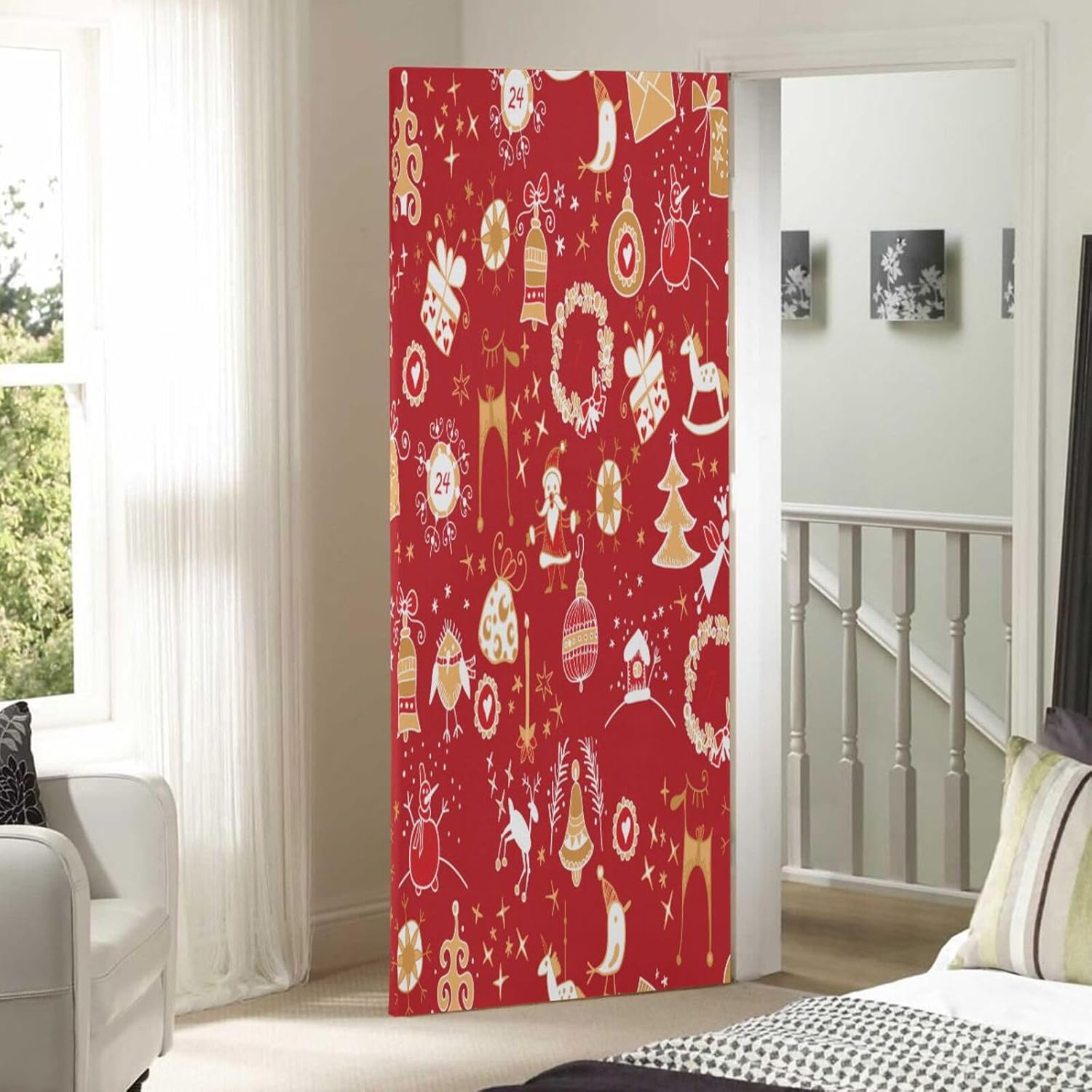 Susiyo Xmas Winter Halloween Door Cover 32x79 in