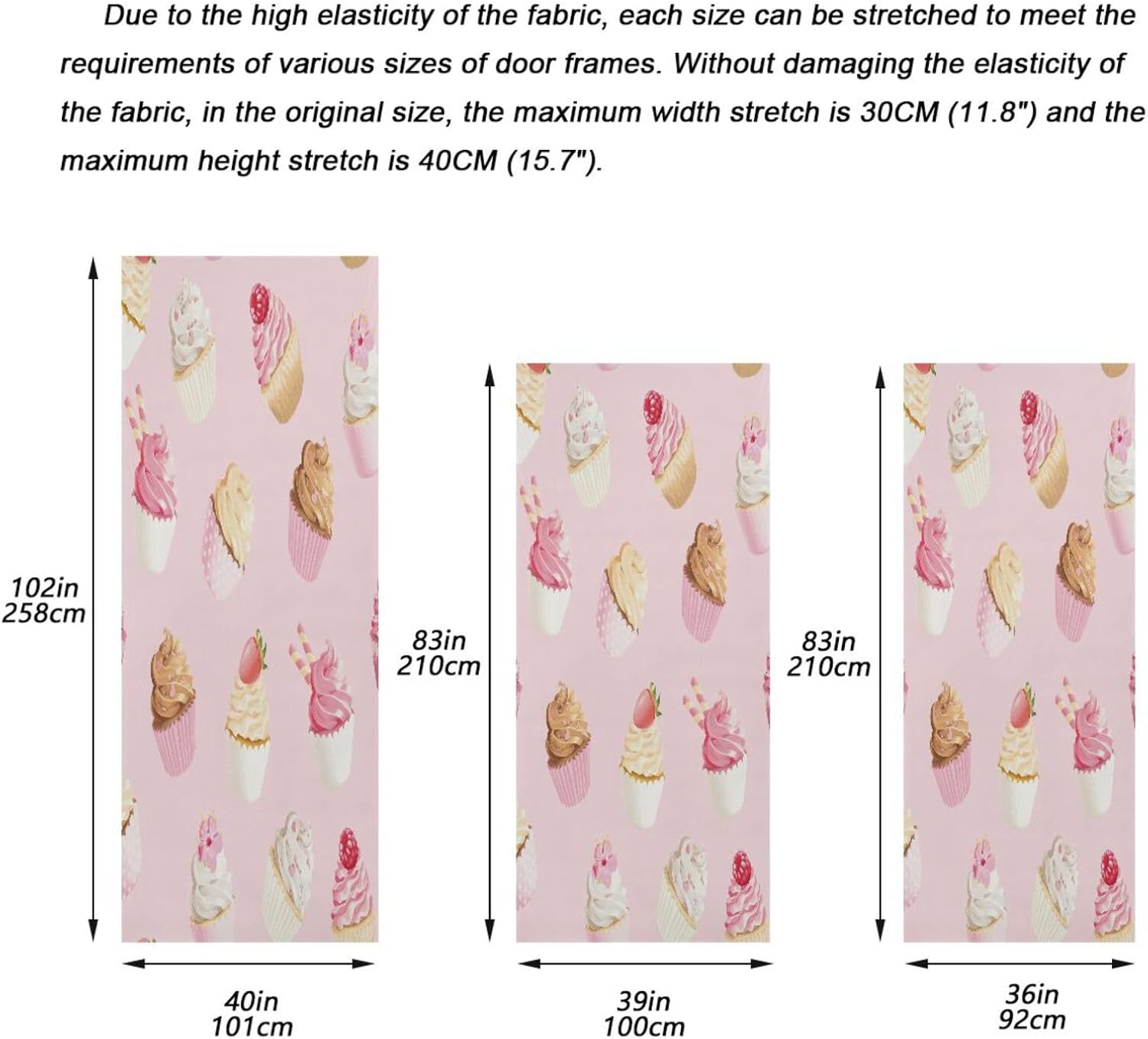 Susiyo Pink White Cupcakes Halloween Door Cover