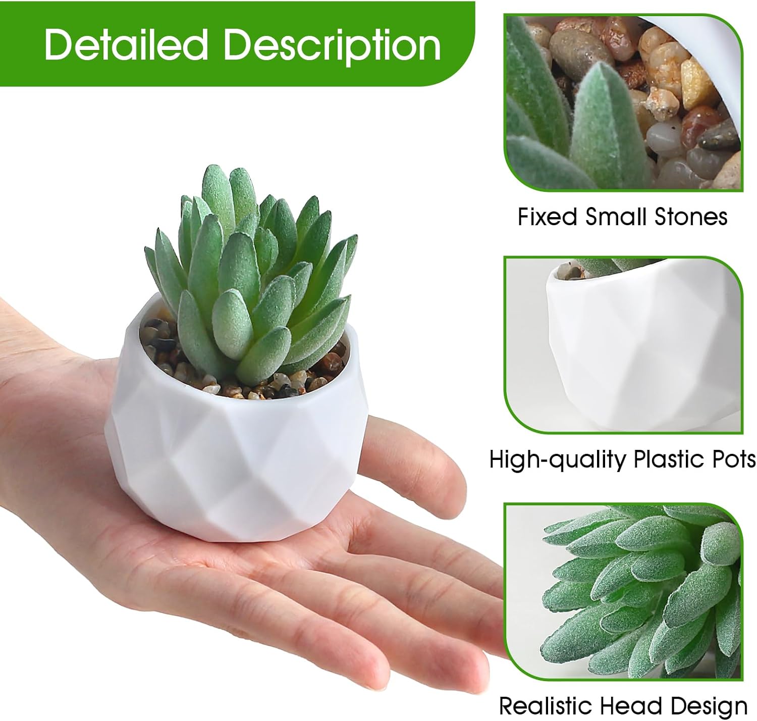 ZINHO Artificial Succulent Plant Set 6 PCS