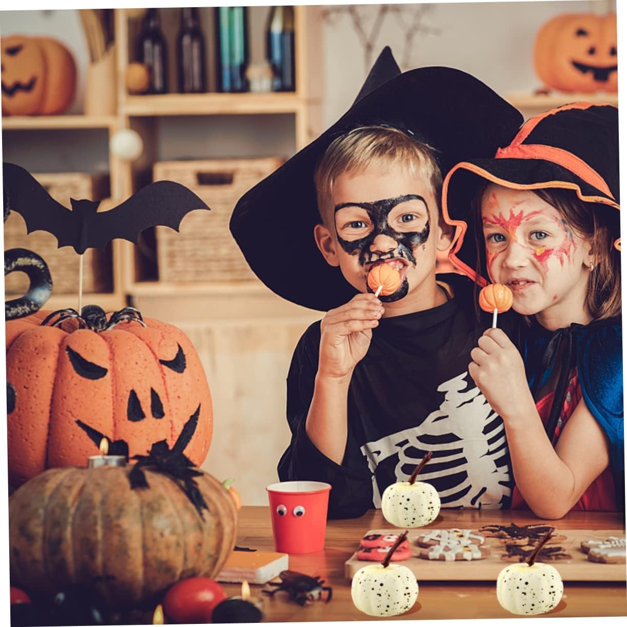 20pcs Lifelike Artificial Pumpkins Halloween Decor