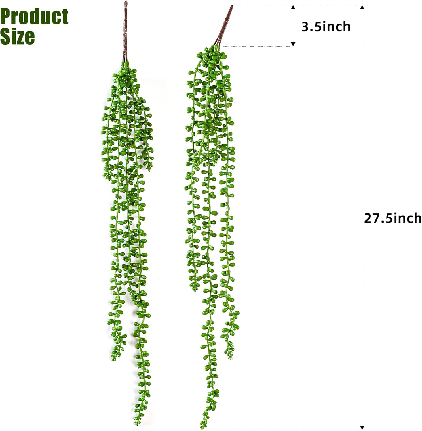 3PCS Artificial Succulents Hanging Plants 275 Inch Fake String of Pearls