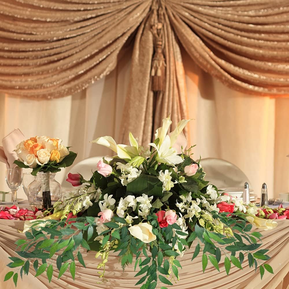 WEISPARK Artificial Italian Ruscus Garland 27in Greenery Stems