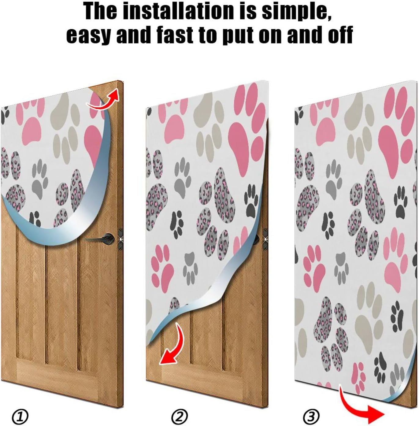 Susiyo Pink Cats Paws Halloween Door Cover