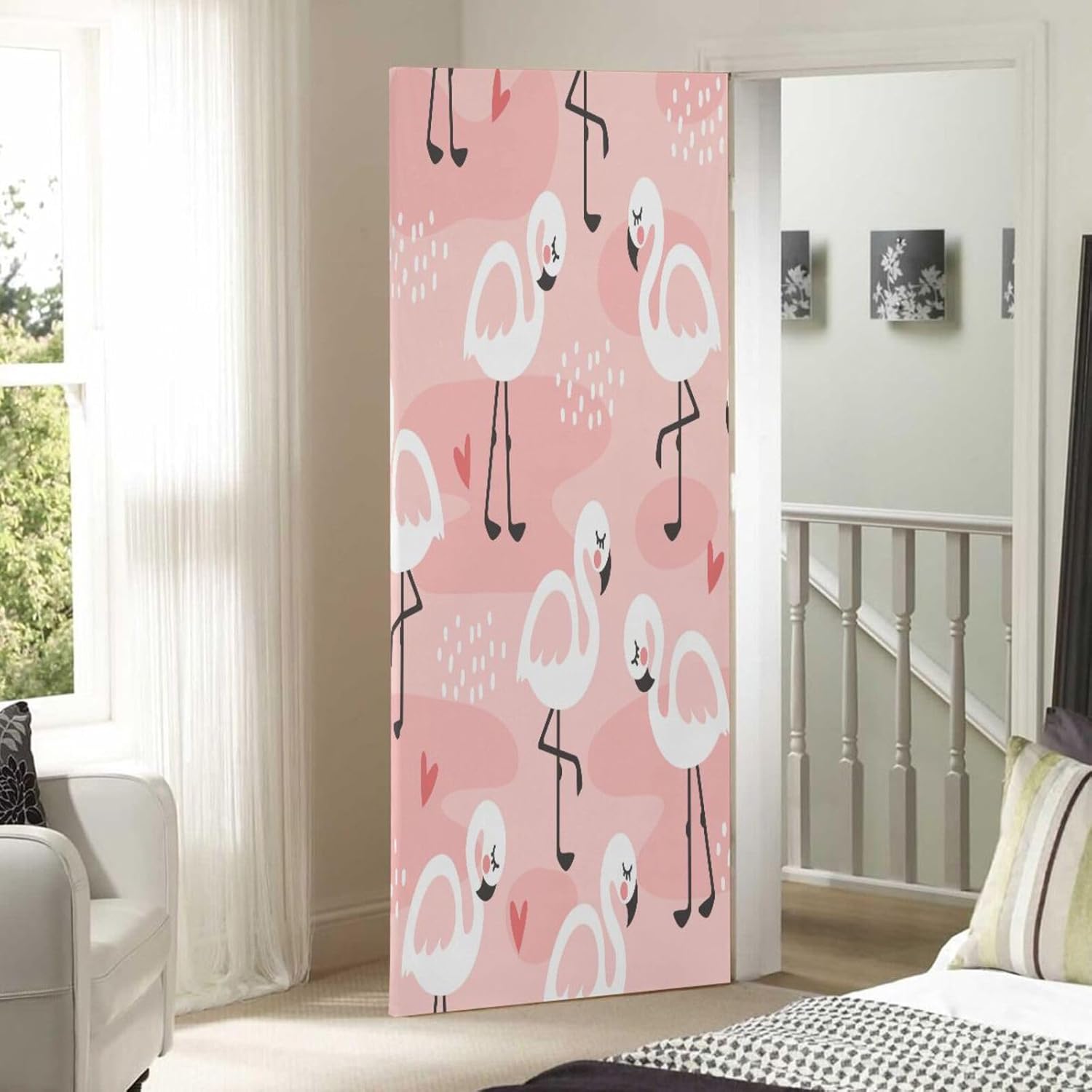 Susiyo Pink Flamingo Halloween Door Cover 32x79 in