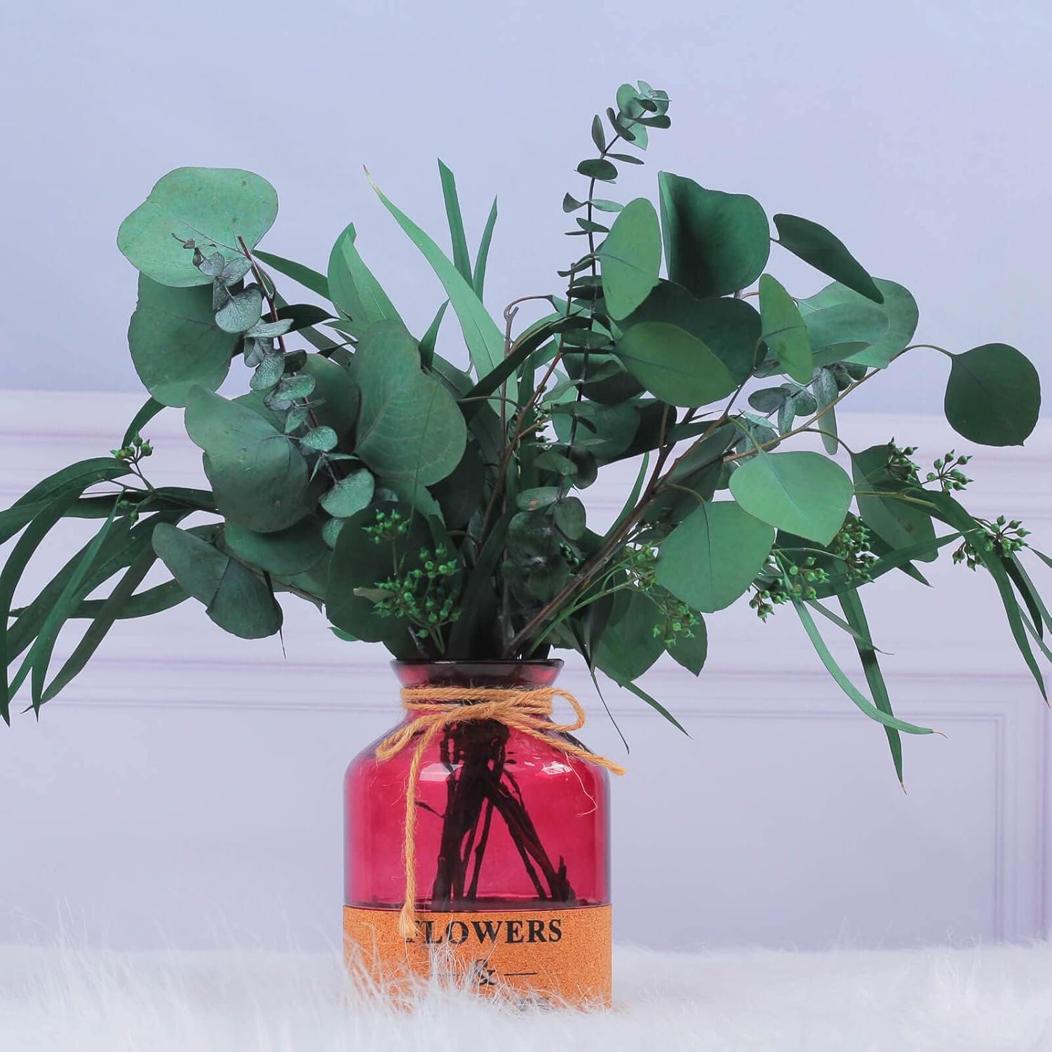 Glicrili 12Pcs Mixed Real Dried Eucalyptus Leaves Stems