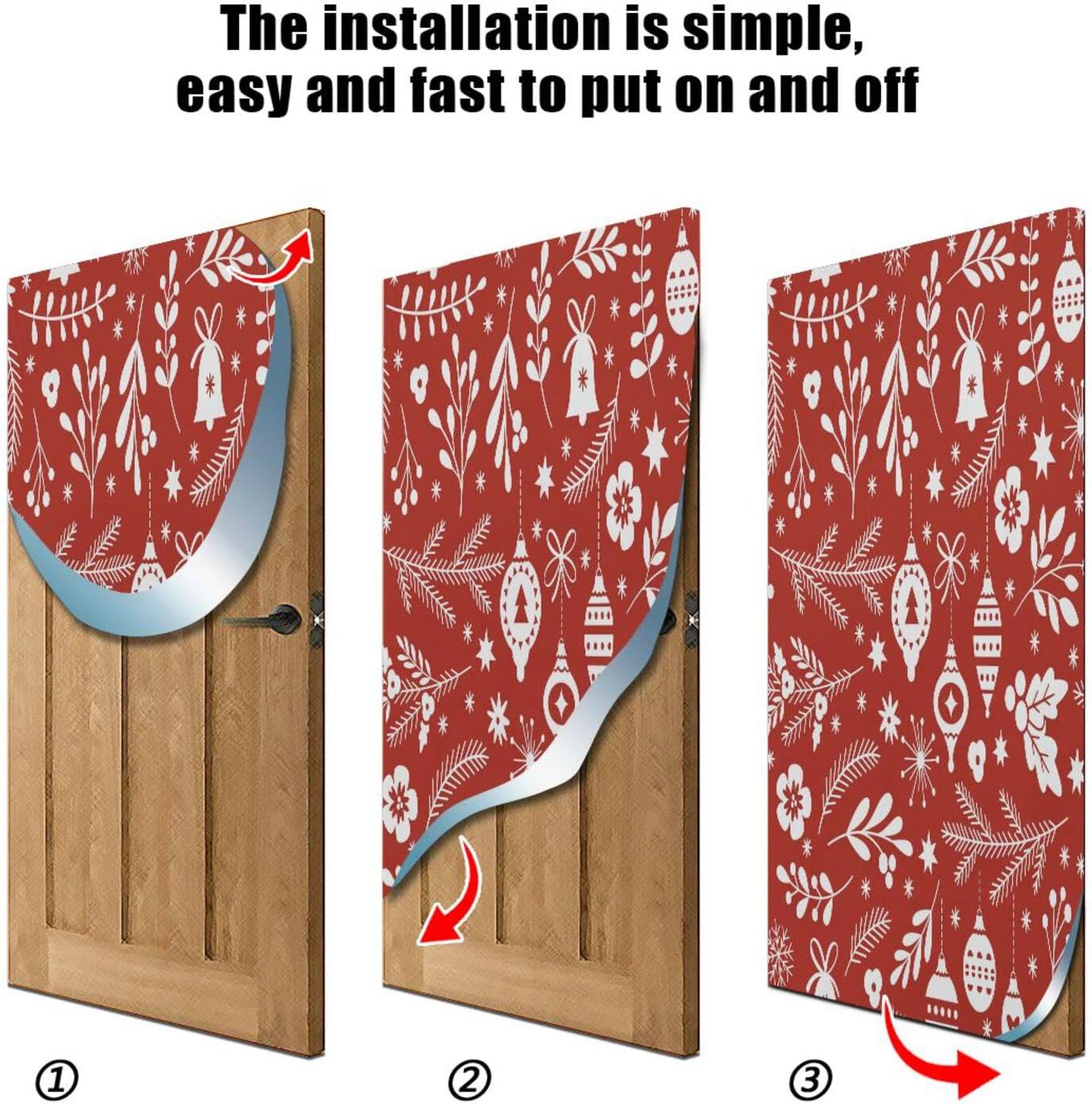 Susiyo Christmas Bell Snowflake Door Cover 32x79 in