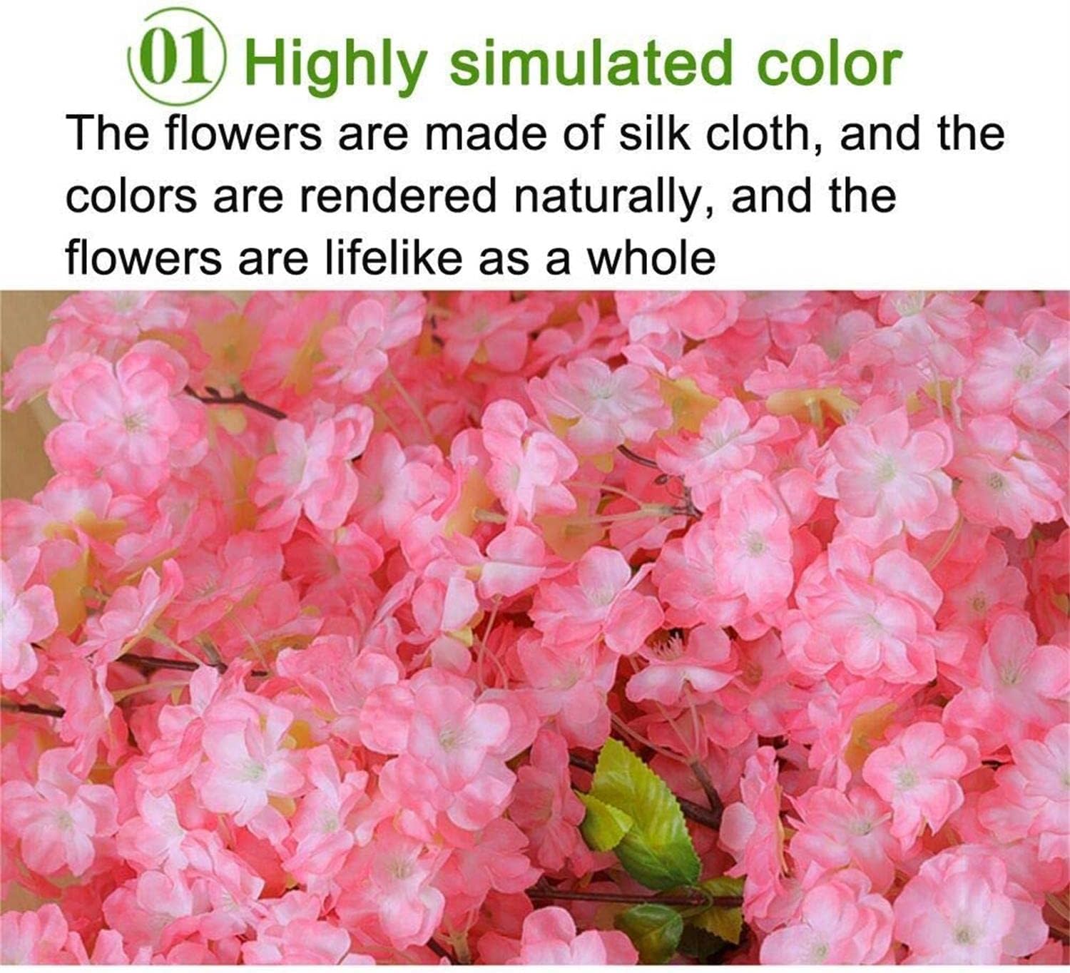 XOOFMASS Artificial Cherry Blossom Tree with 30 Branches and 3 Vine Purple