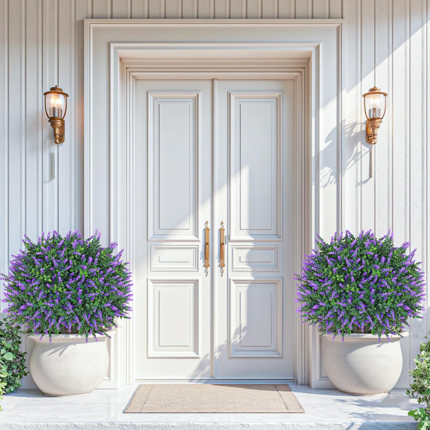 Artificial Lavender Topiary Ball Trees 2 Pack 255 Inches UV Resistant