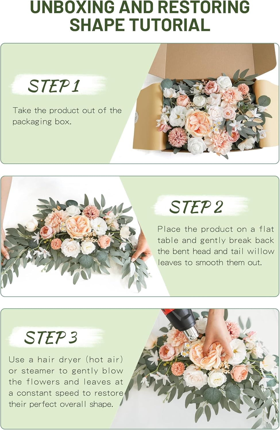 Faux Flower Swag Set of 2 for Wedding Welcome Signs 1