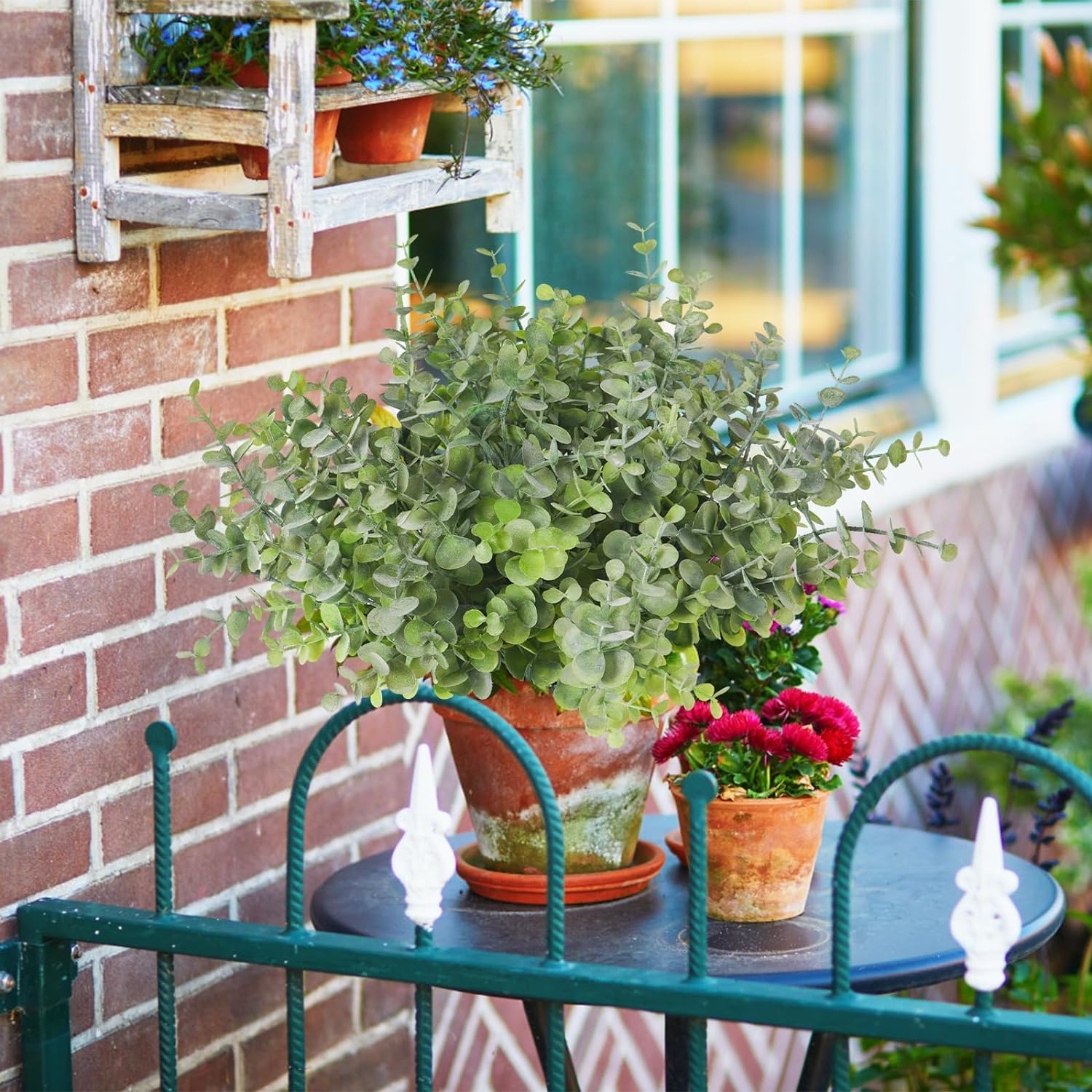 8 Bundles Artificial Boxwood Bushes for Home Office Decor