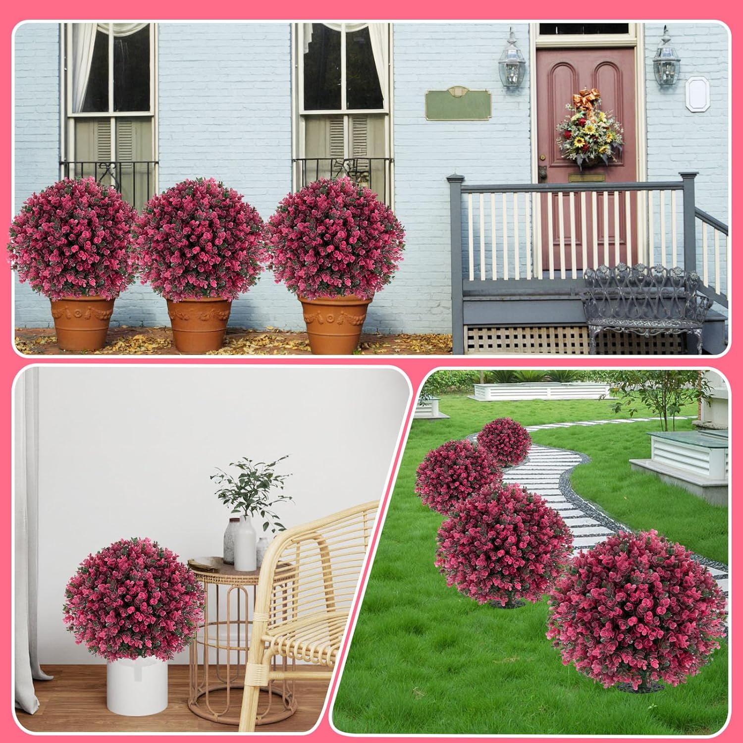 Artificial Boxwood Topiary Balls - Set of 2