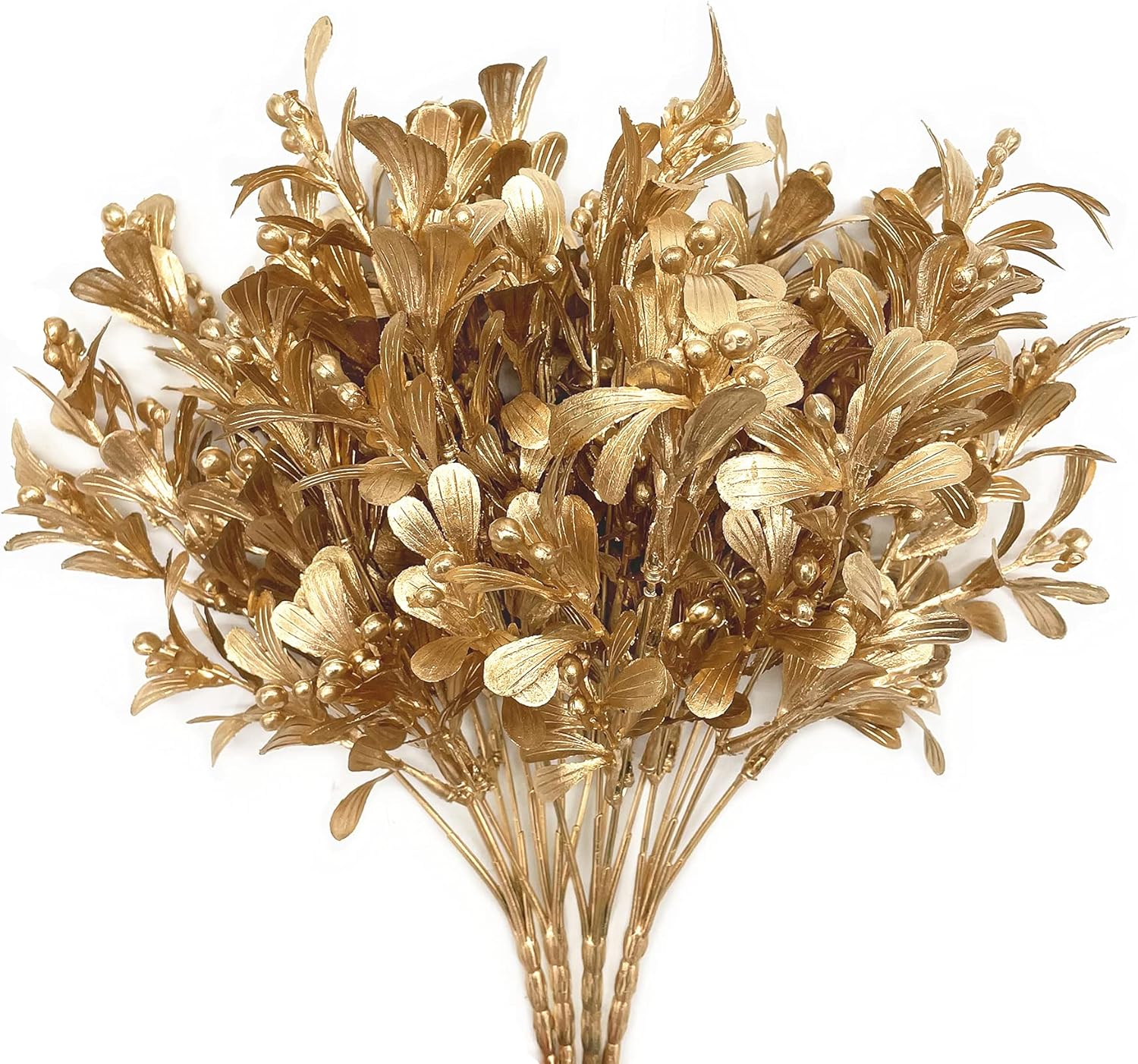 PASYOU Artificial Golden Flowers 4 Pack for Home Decor