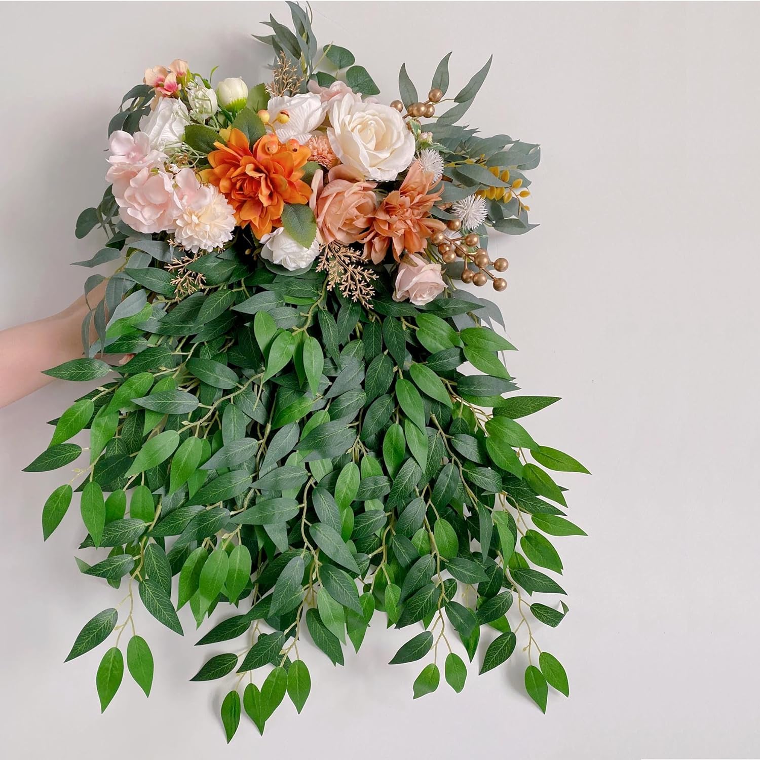 40 Pcs Italian Ruscus Artificial Greenery Stems 68cm Garland