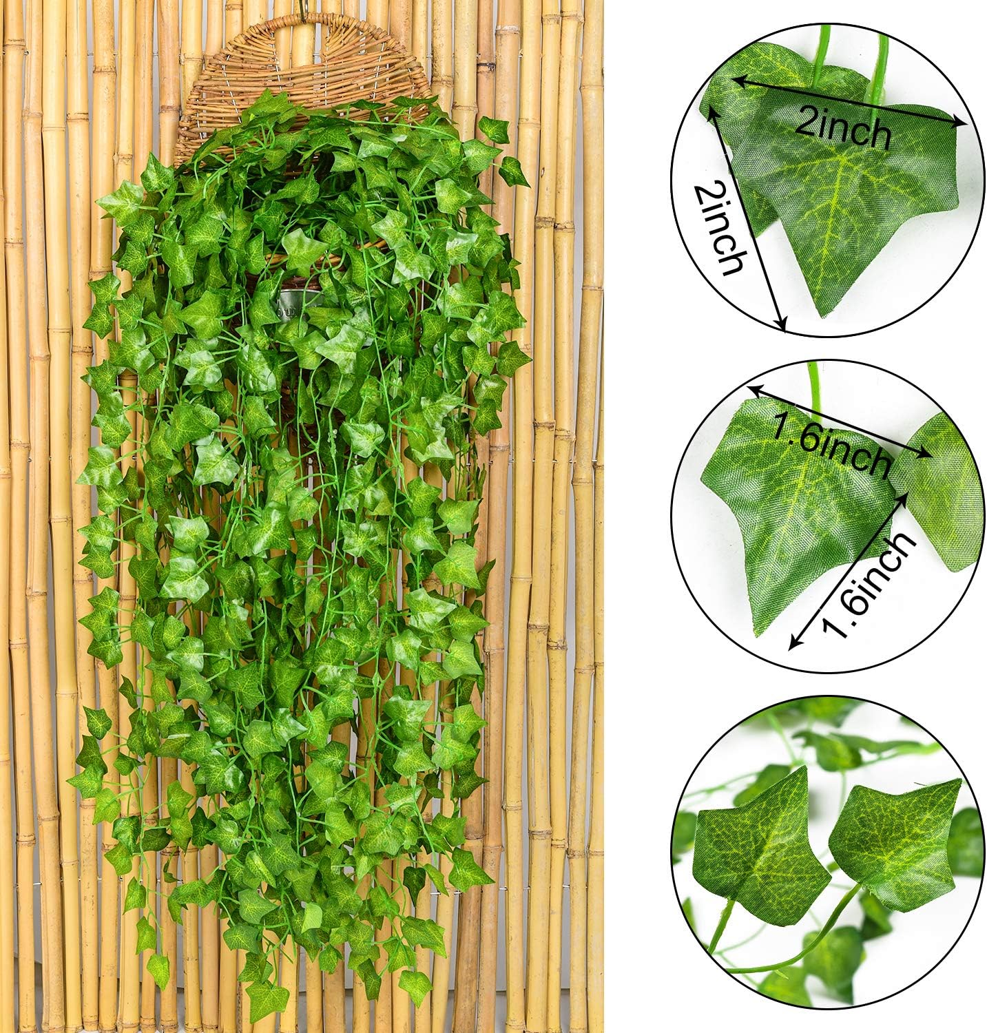 DearHouse 24 Pack Artificial Ivy Garland Plants