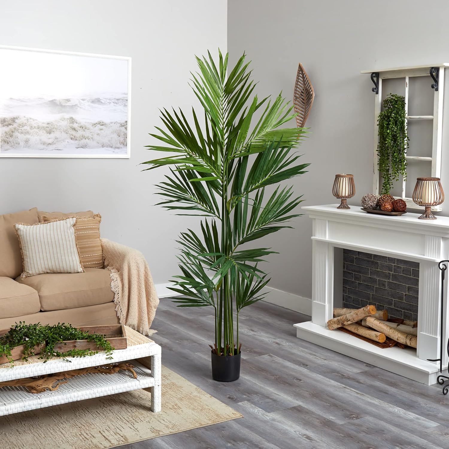 Nearly Natural 7ft Kentia Palm Artificial Tree