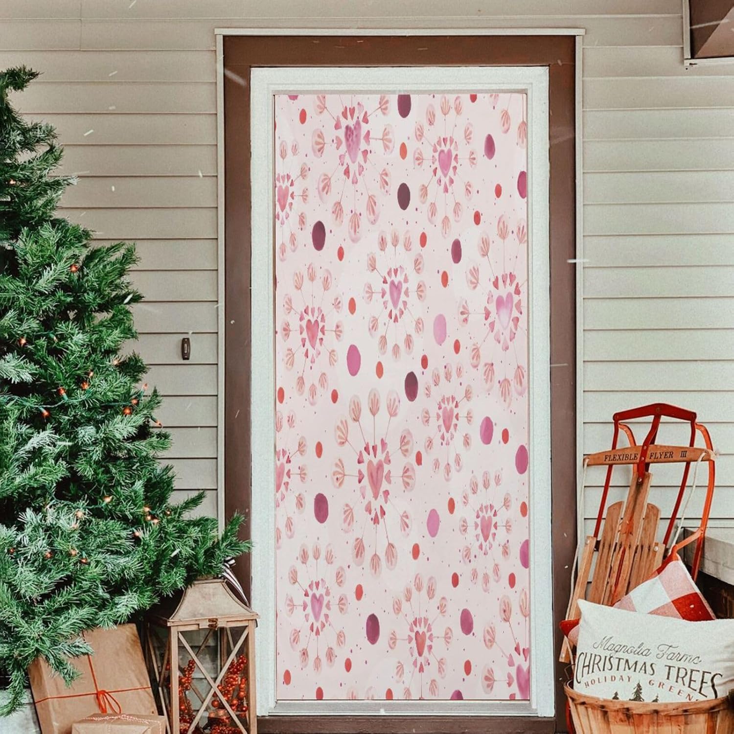 Susiyo Pink Romantic Halloween Door Cover 32x79 in