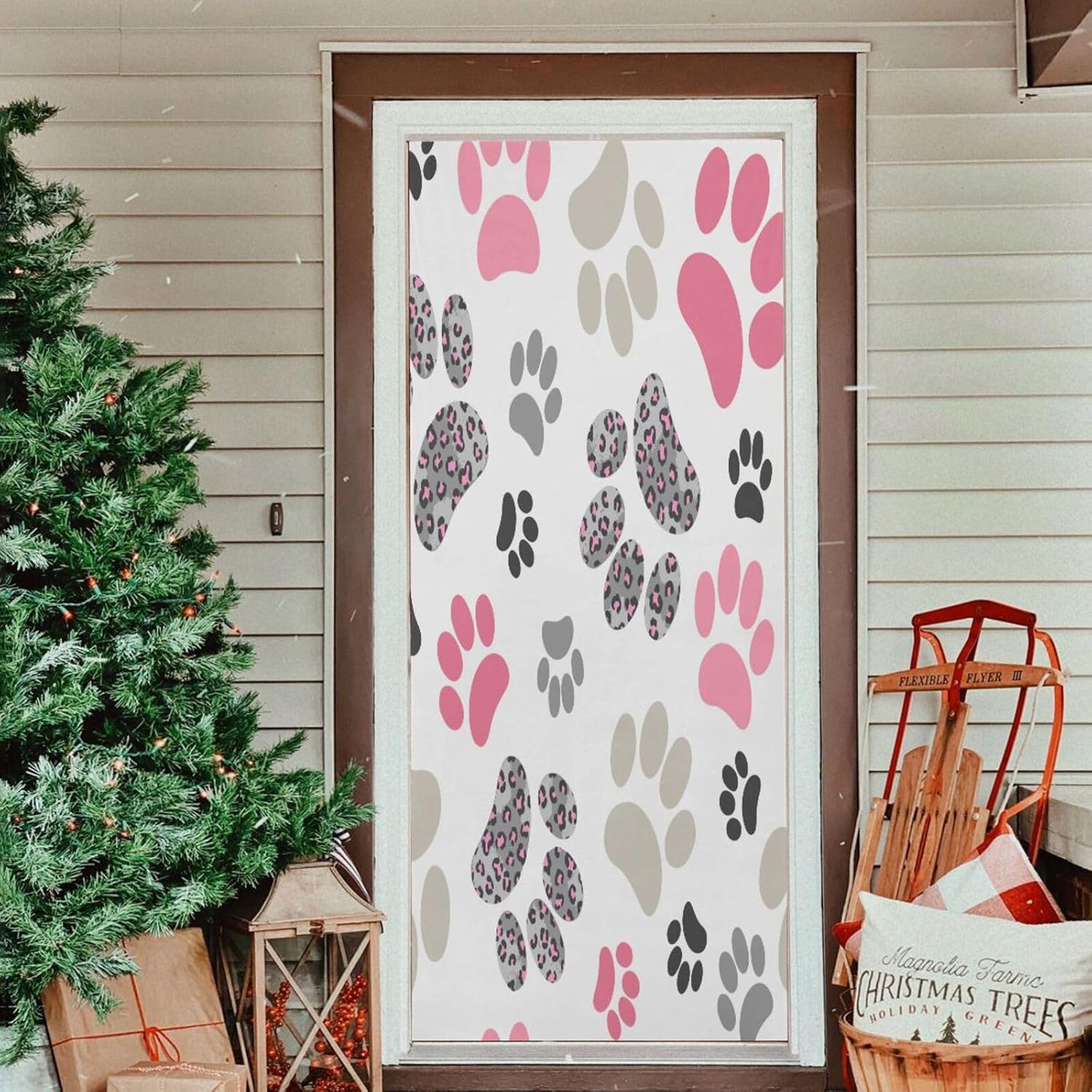 Susiyo Pink Cats Paws Halloween Door Cover