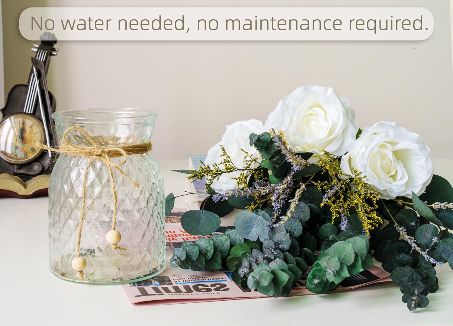 RoseTalk Artificial Dried Flower Arrangement with Vase