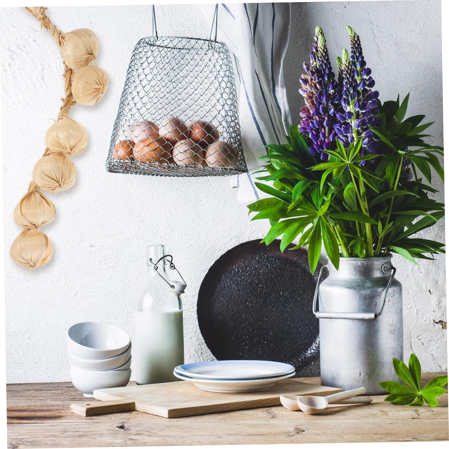 Realistic Garlic String Pendant for Home Decor