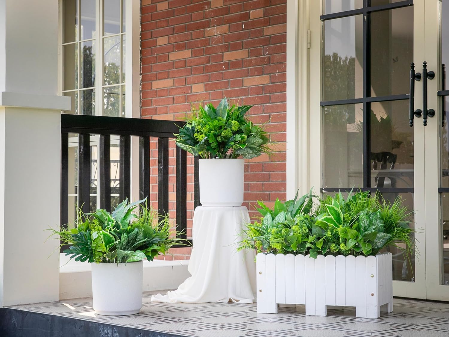 Green Moon 18 Bundles Artificial Plants Outdoor UV Resistant