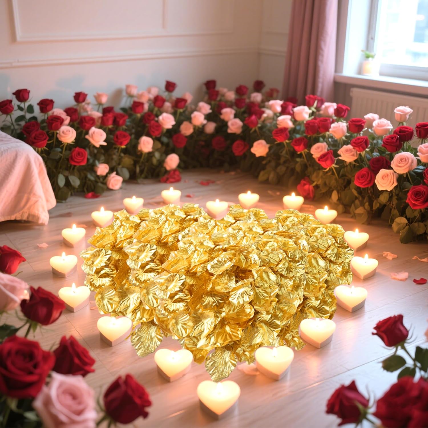 1000PCS Gold Rose Petals Artificial Flower Decorations