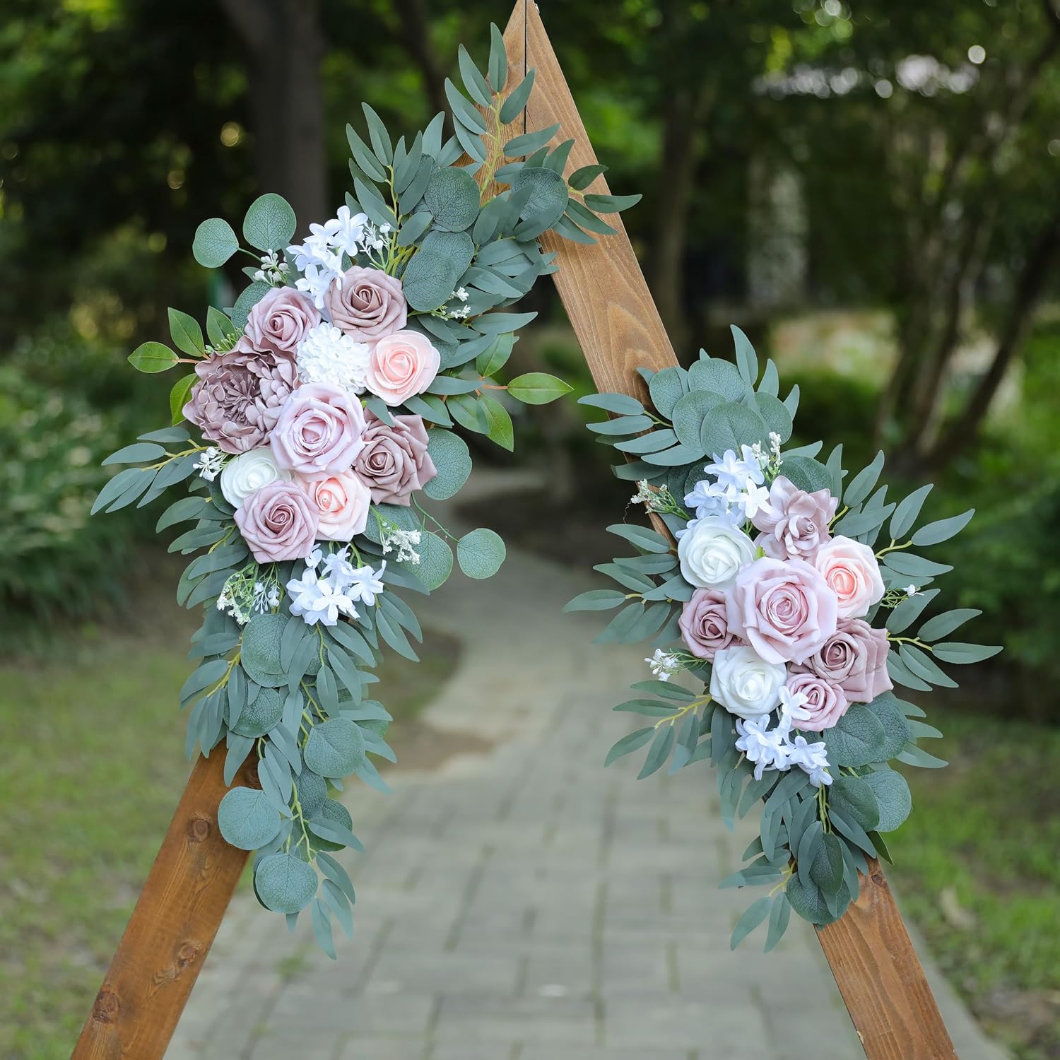 Udoula Dusty Rose Flowers Wedding Arch Swags Set of 2