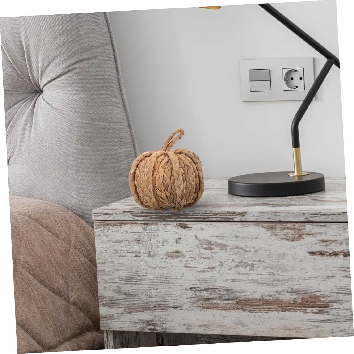 SEWACC Straw Pumpkin Halloween Decor Centerpiece