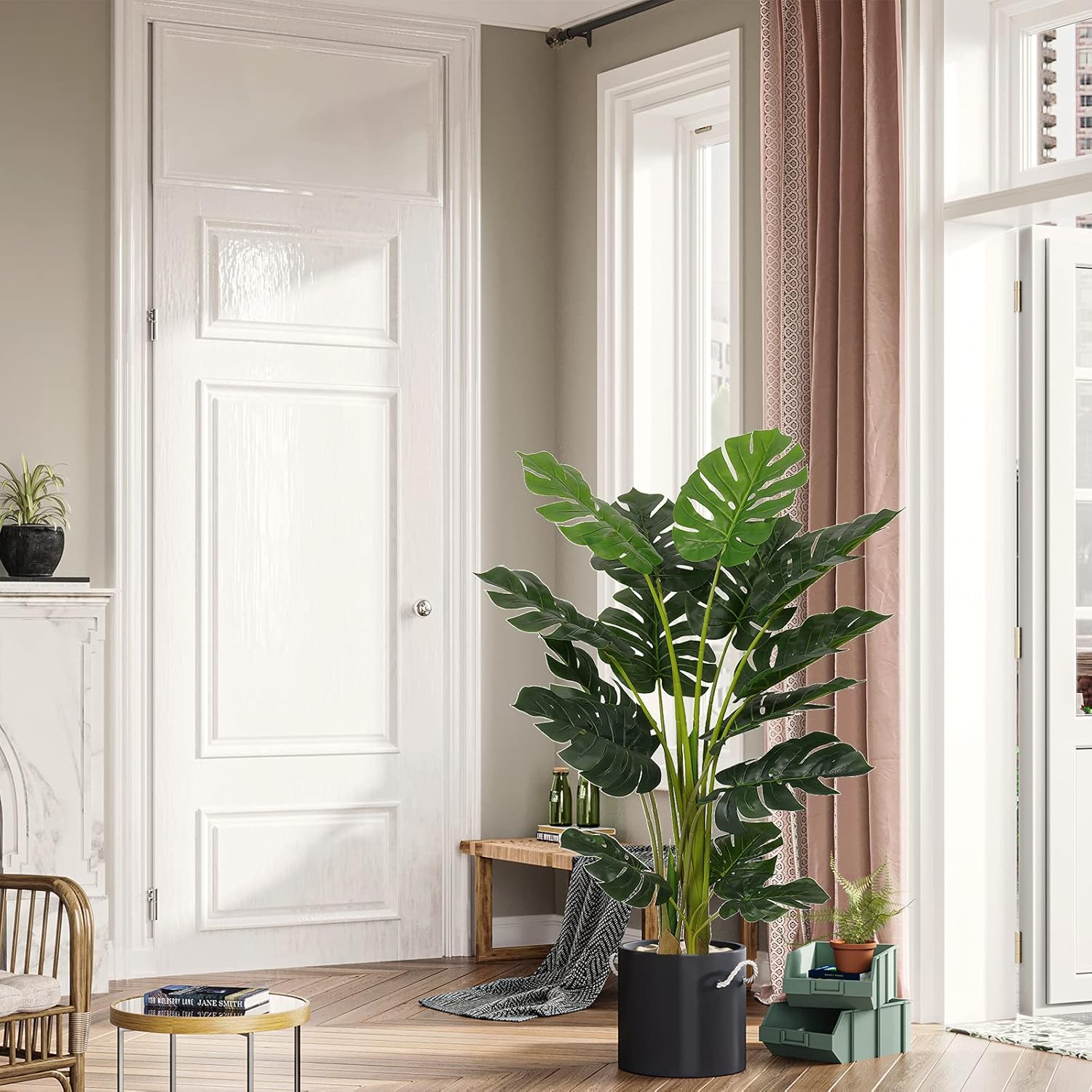 VIAGDO Artificial Monstera Deliciosa Plant 4ft Tall 2 Pack