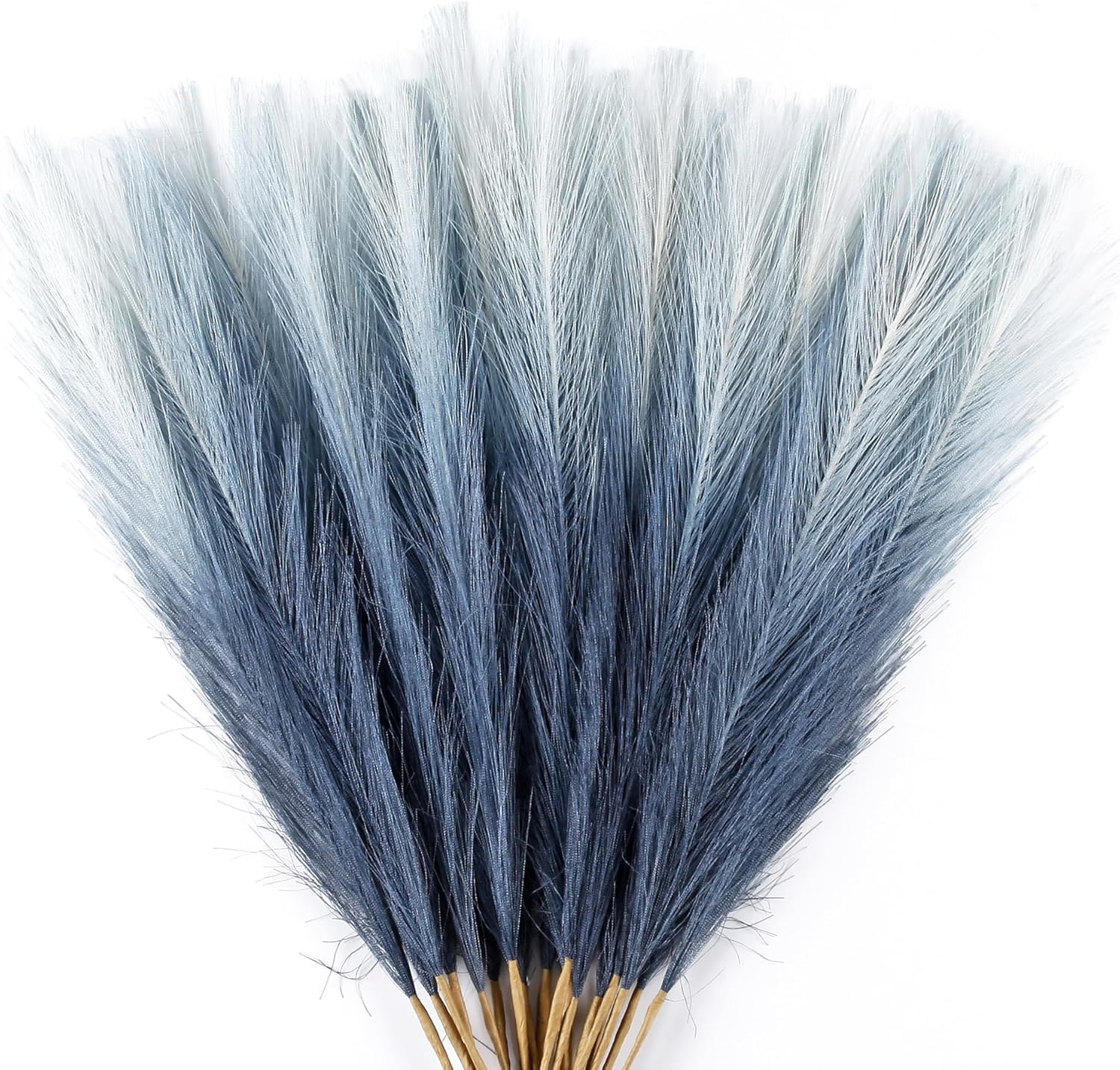 20Pcs Navy Blue Gradient Faux Pampas Grass Decor