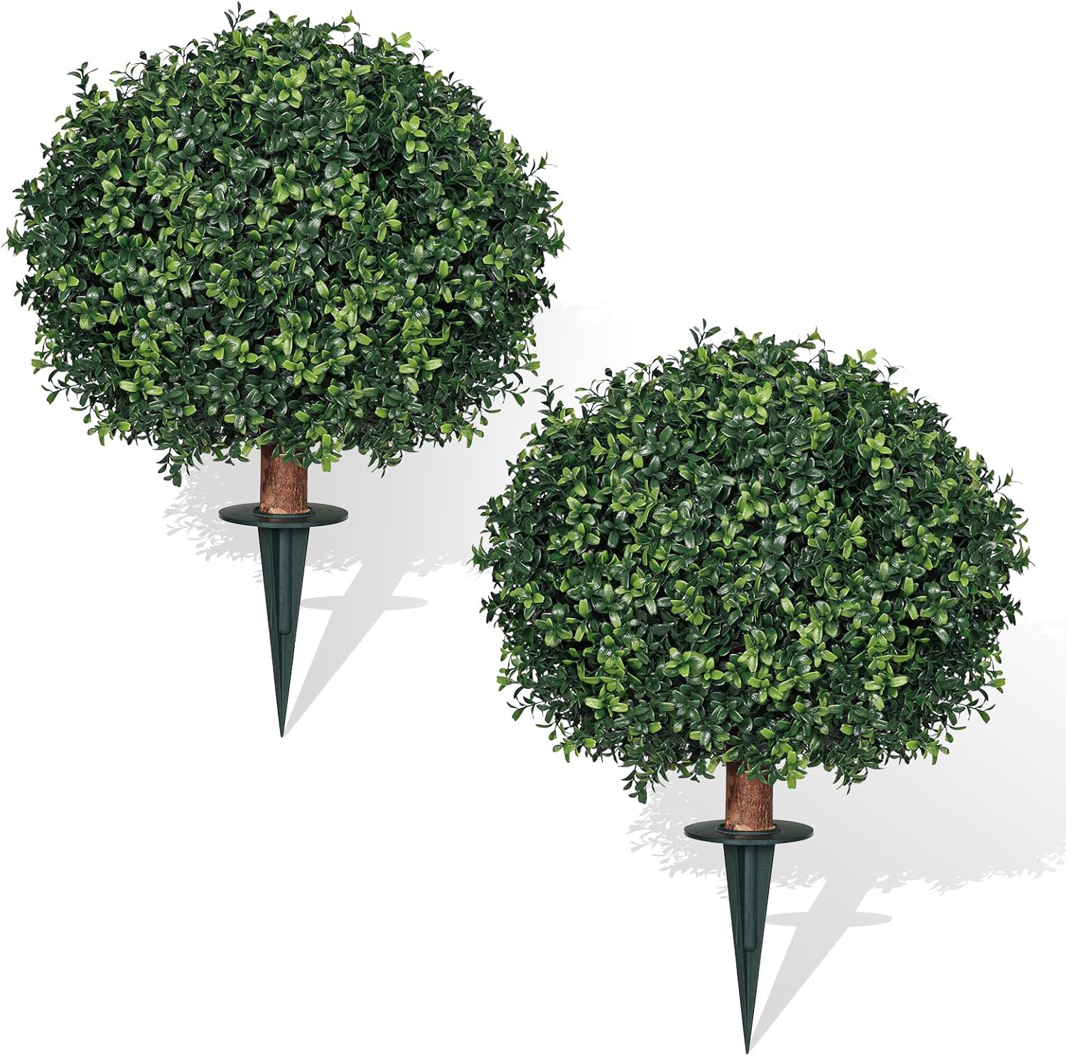 Artificial Boxwood Topiary Ball Trees 2-Pack