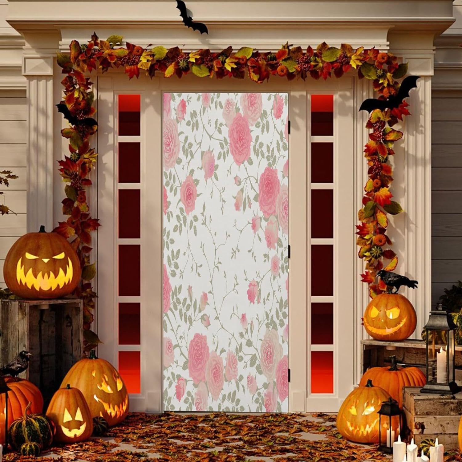 Susiyo Floral Vector Halloween Door Cover Stretch Fabric