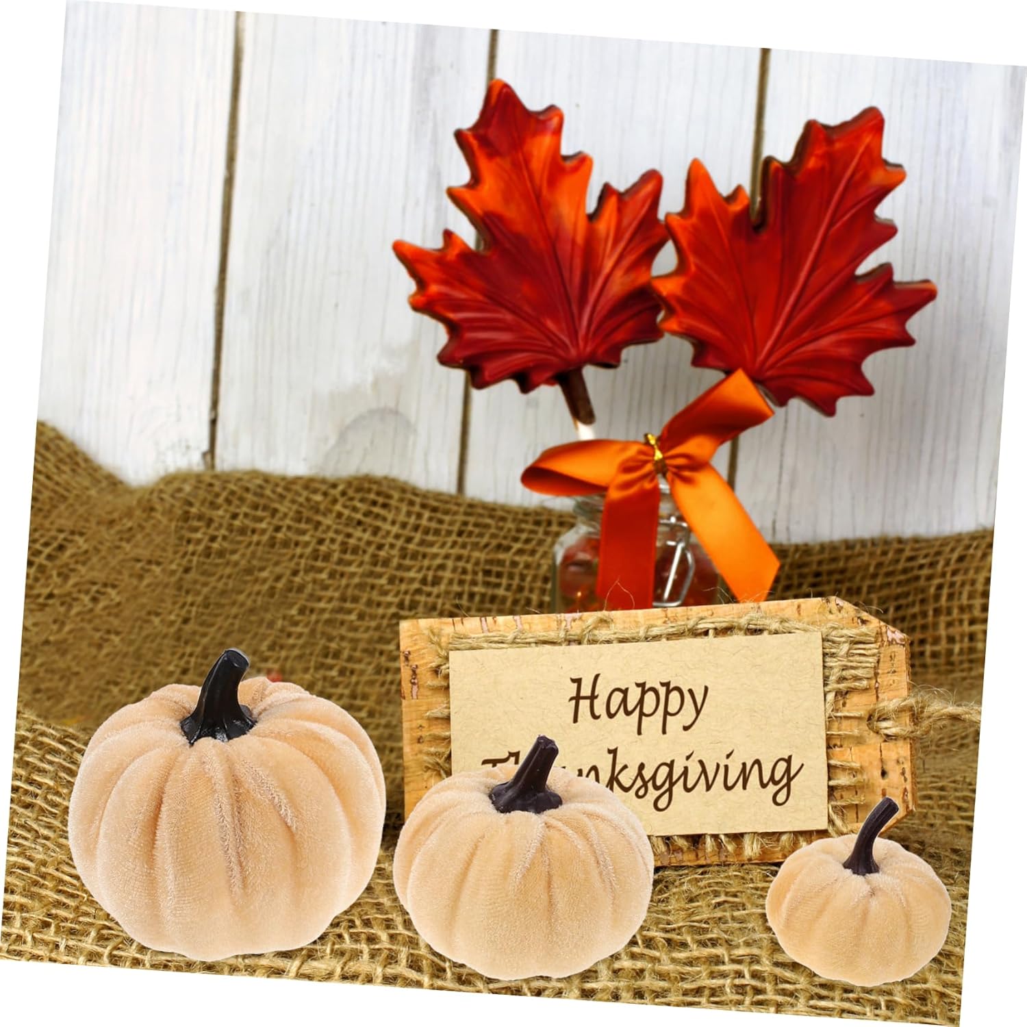 6pcs Decorative Artificial Pumpkins for Halloween Fall Centerpieces