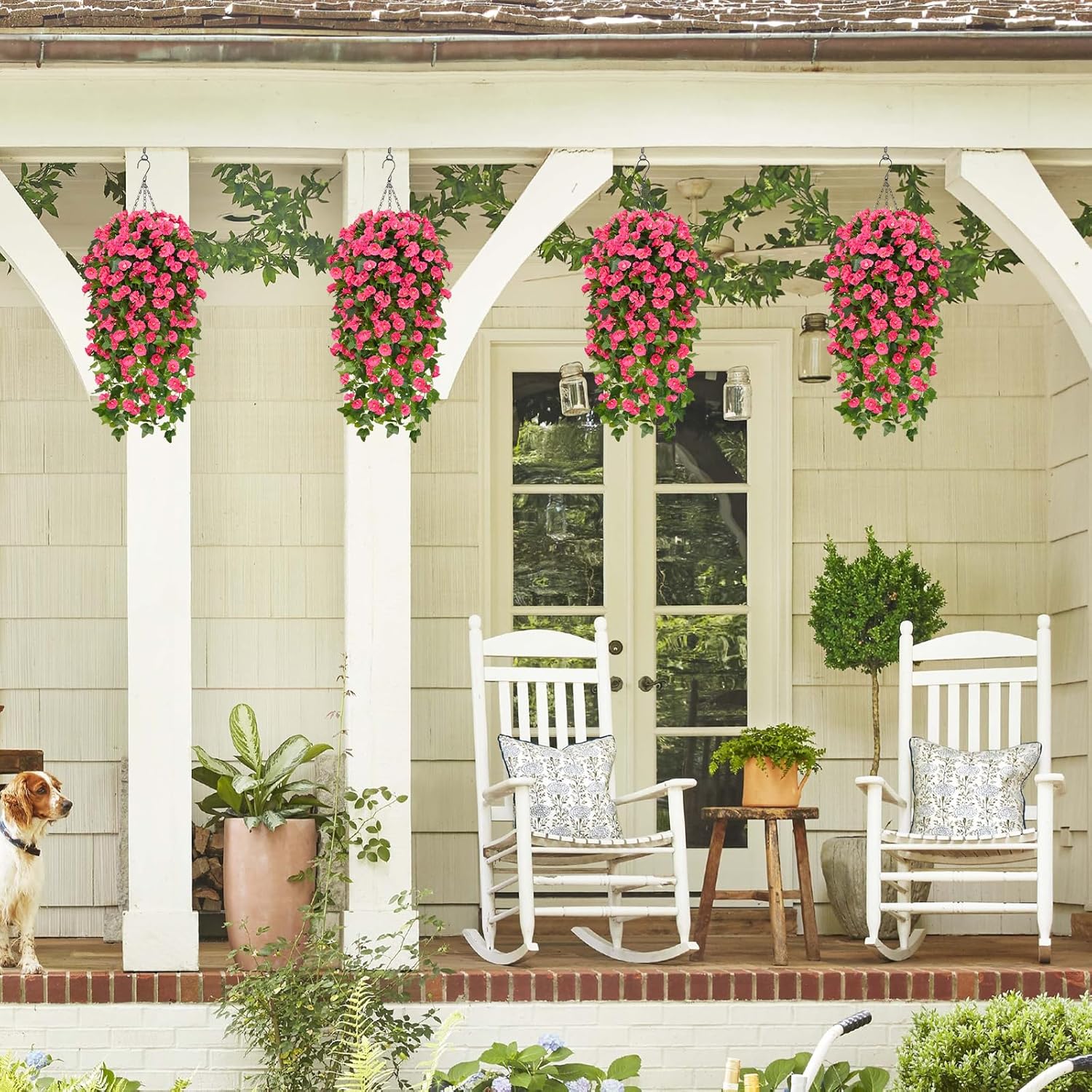 Waipfaru Artificial Hanging Flowers for Outdoor Decor