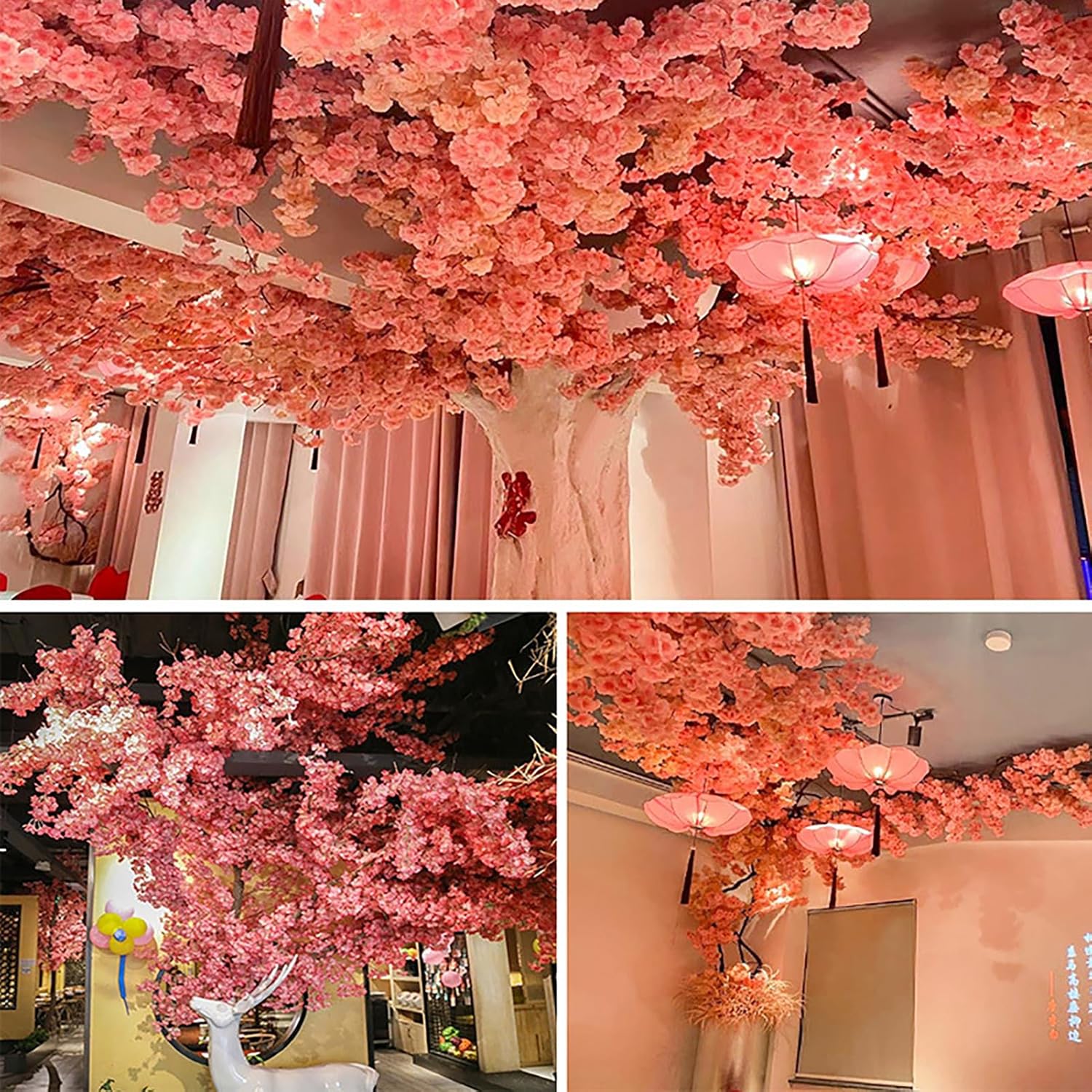 Handmade Silk Cherry Blossom Tree Artificial Decor 12x1m