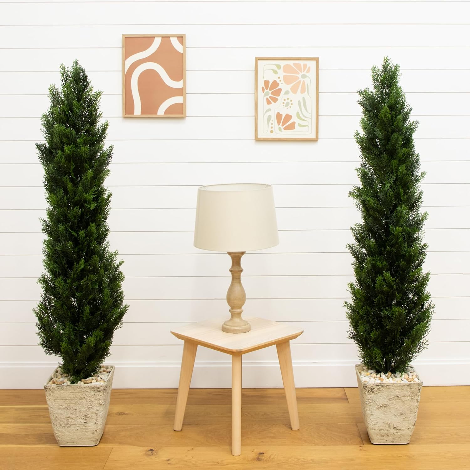 Nearly Natural 5ft Cedar Topiary Artificial Trees Set of 2
