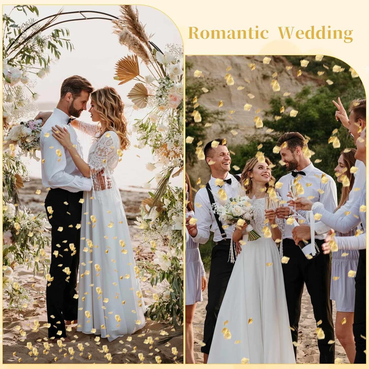 1000PCS Gold Rose Petals Artificial Flower Decorations