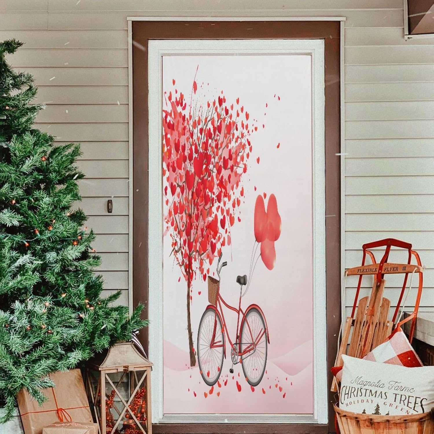 Susiyo Tree and Bicycle Halloween Door Cover 32x79 in