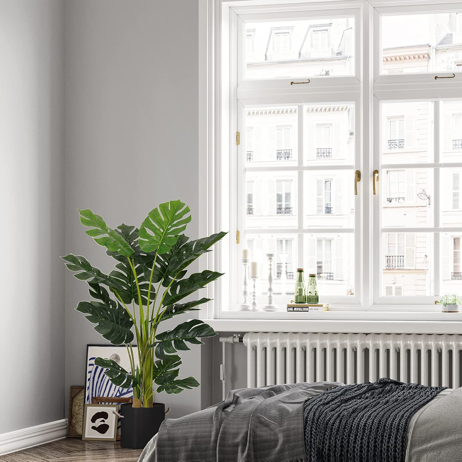 VIAGDO Artificial Monstera Deliciosa Plant 4ft Tall 2 Pack