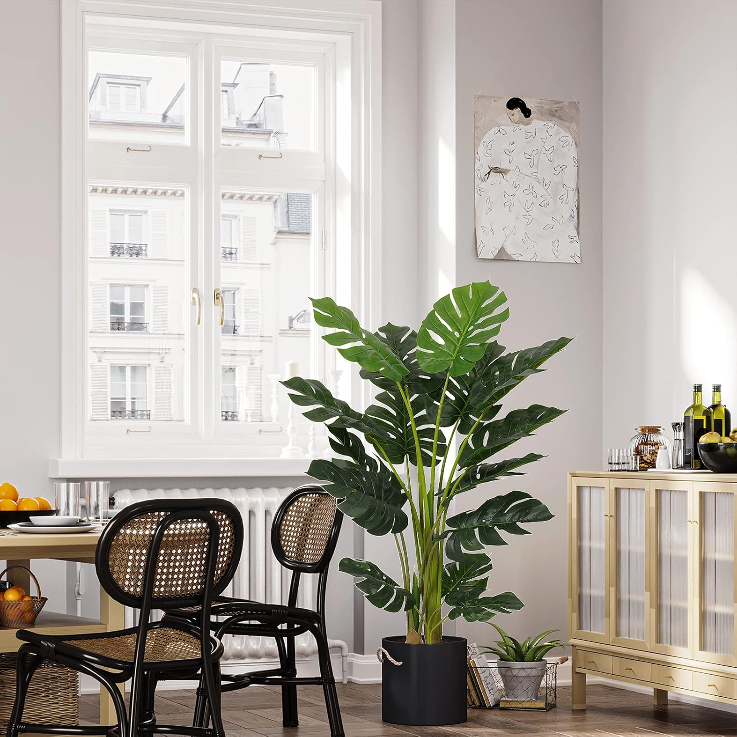 VIAGDO Artificial Monstera Deliciosa Plant 4ft Tall 2 Pack