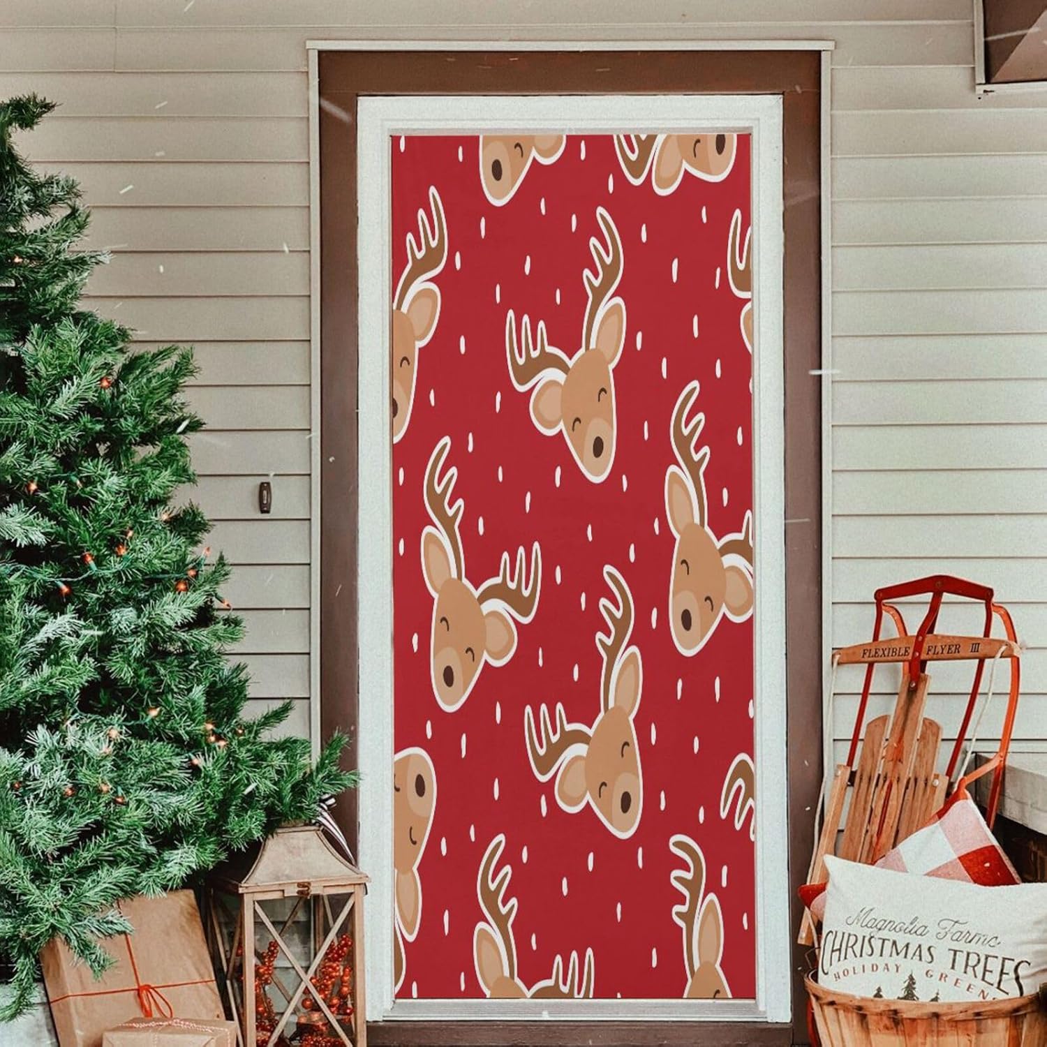Susiyo Reindeer Door Cover for Halloween Decor