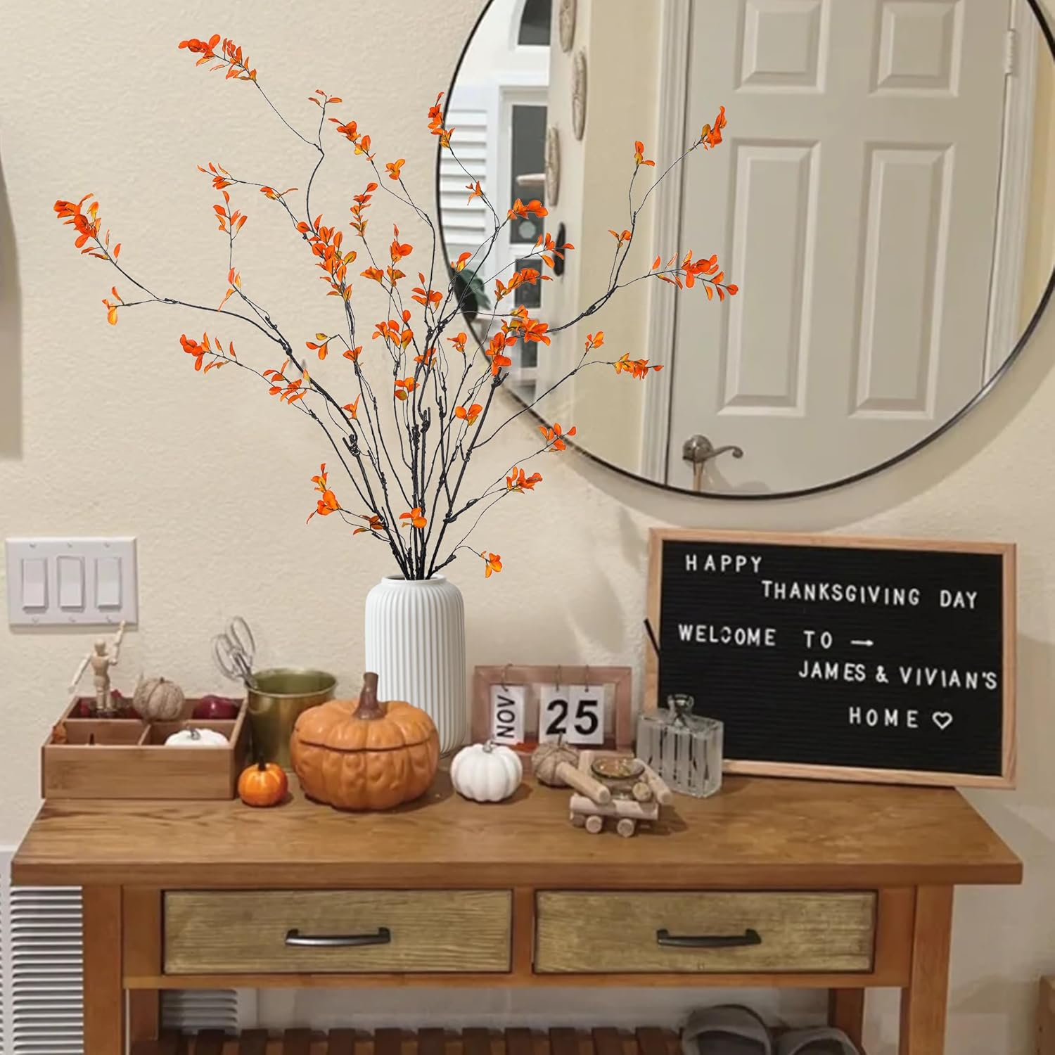 Sggvecsy 472 Artificial Ficus Branches for Fall Decor