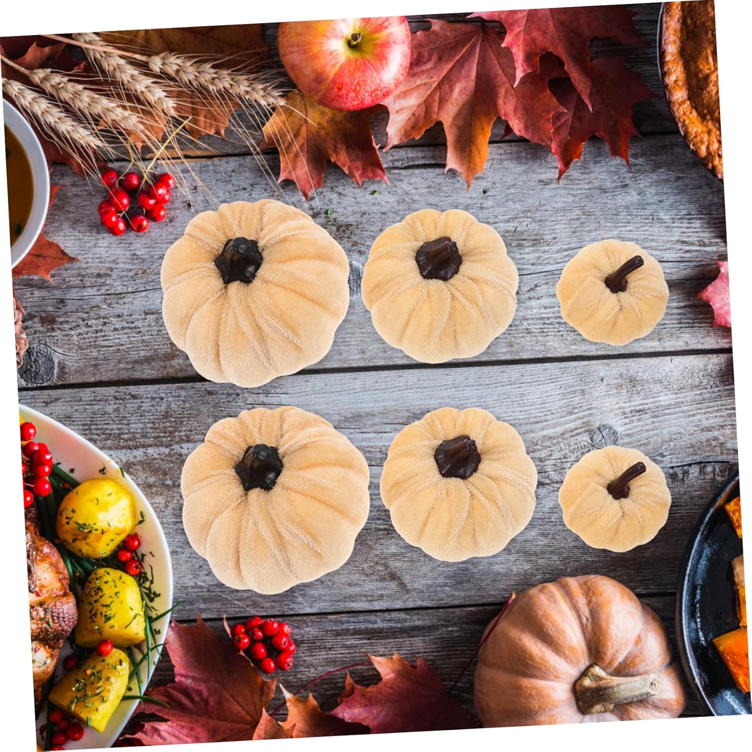 LIFKOME 6Pcs Artificial Pumpkins Halloween Decor