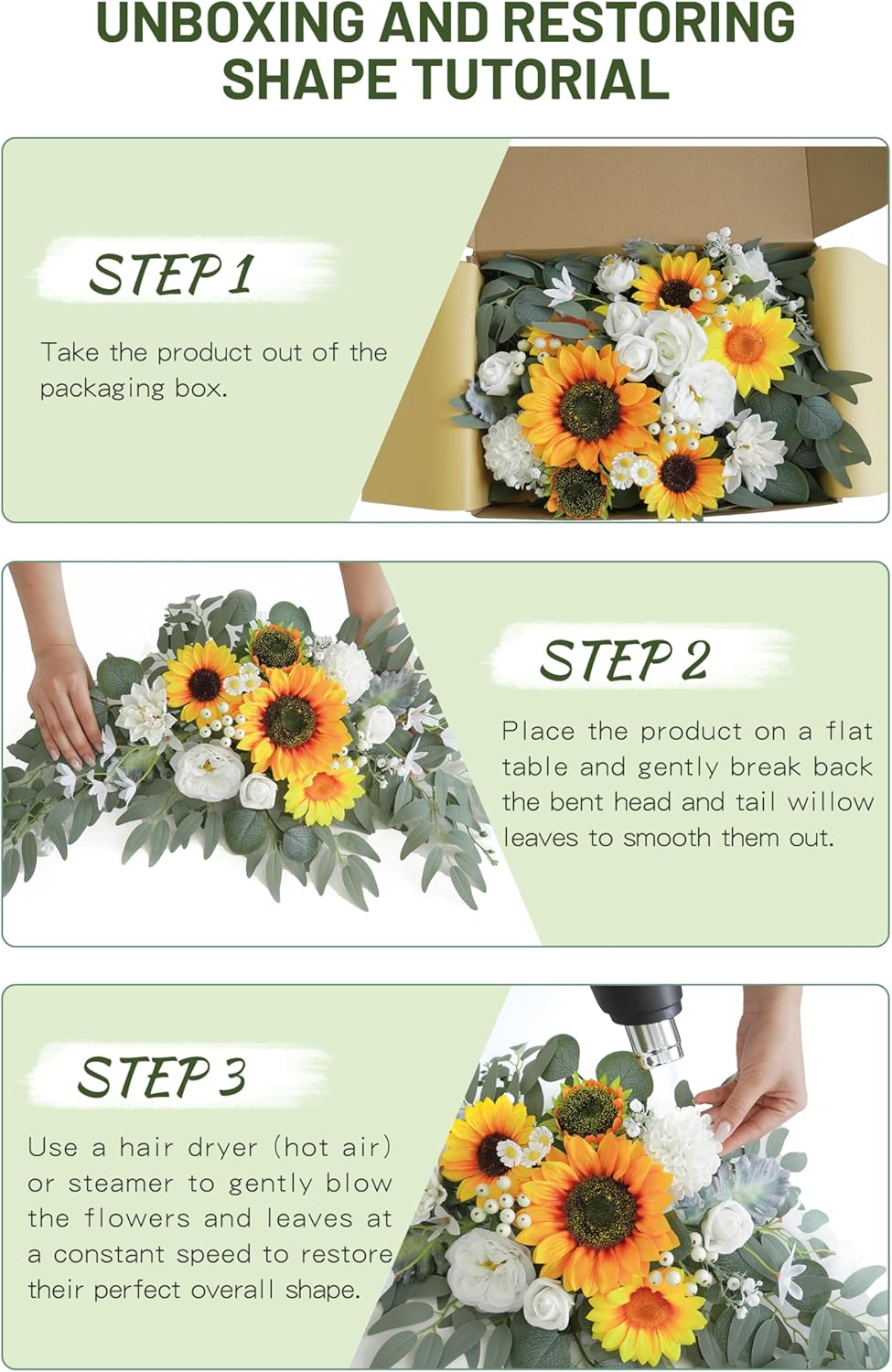 Faux Flower Swag Set of 2 for Wedding Welcome Signs
