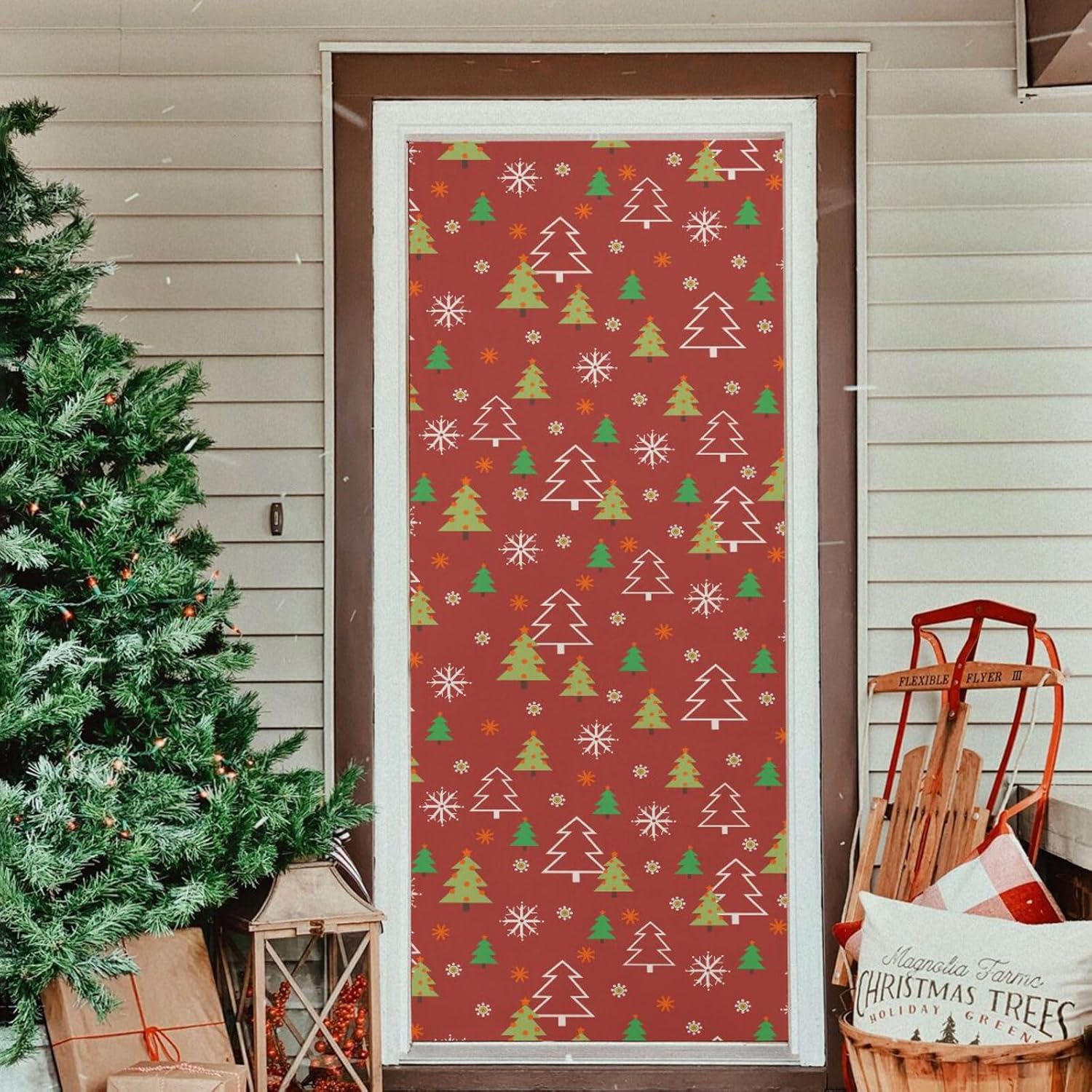 Susiyo Stretch Christmas Door Cover Decoration 32x79 in
