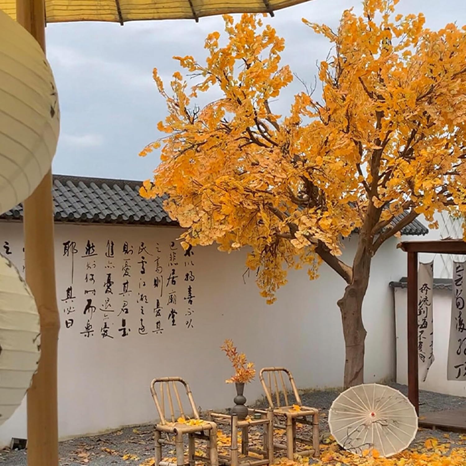 Large Simulated Ginkgo Tree 12m Artificial Fiberglass Decor Tree