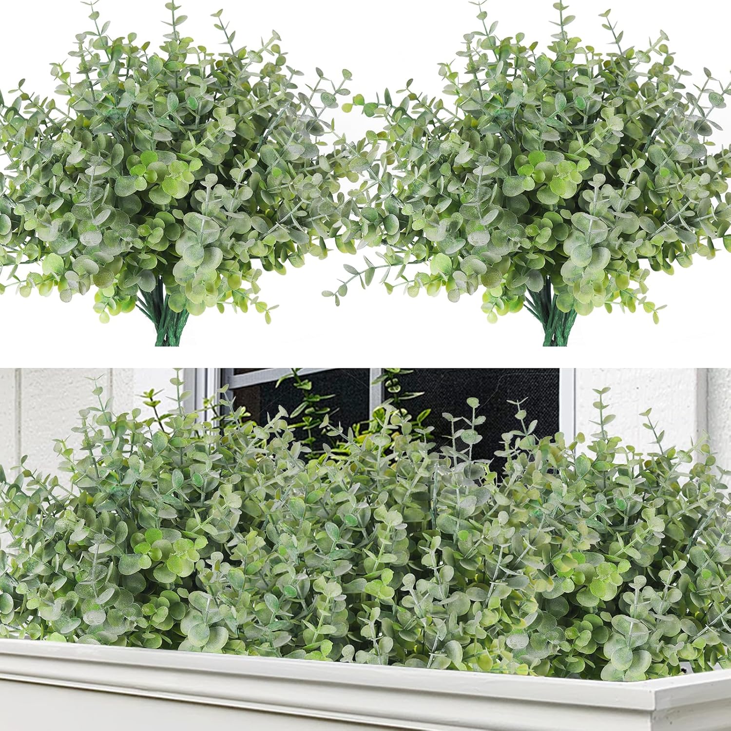 8 Bundles Artificial Boxwood Bushes for Home Office Decor