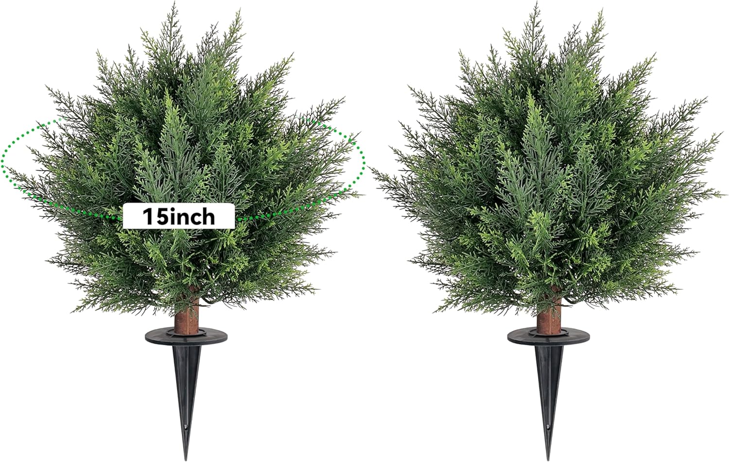 23 Inch Artificial Cypress Topiary Outdoor Plants 2 Pack