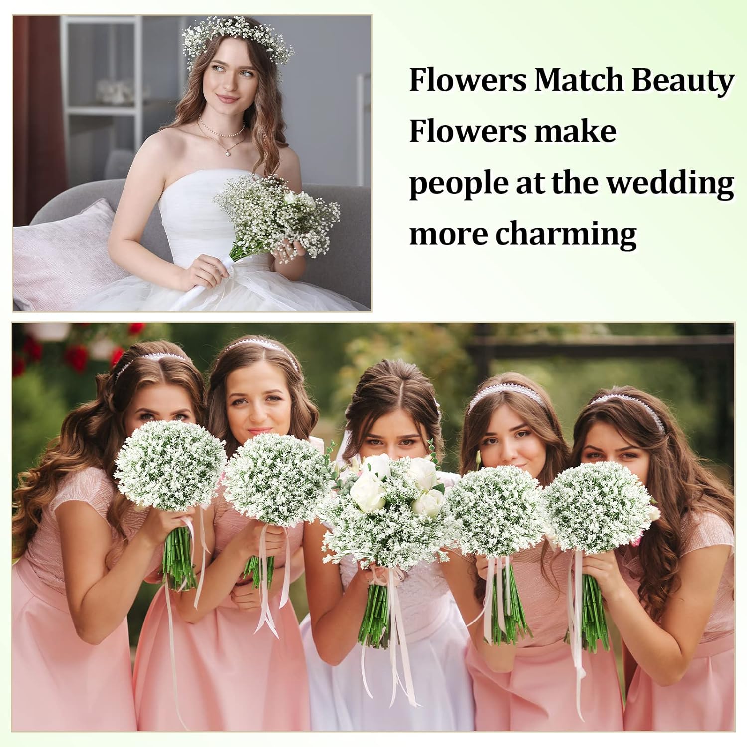Ysleen 100pcs White Artificial Baby Breath Flowers for Decorations